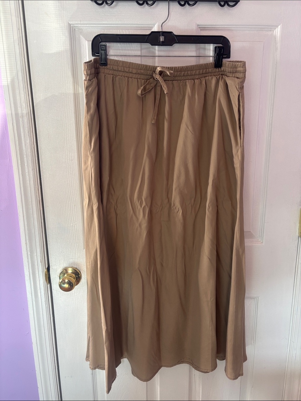Cyrus Khaki Drawstring Maxi Skirt